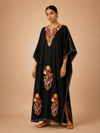 Kaftan Bordado – Preto Tulipa Paisley