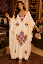 Kaftan de Algodão Bordado