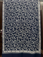 Pashmina Cashmere Bordada com Fio Metálico