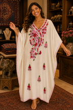 Kaftan de Algodão Bordado