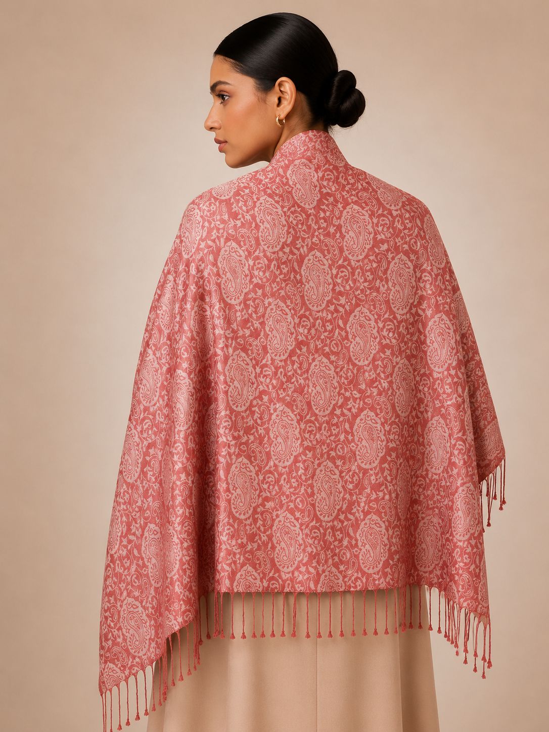 Pashmina 100% Seda com Franja