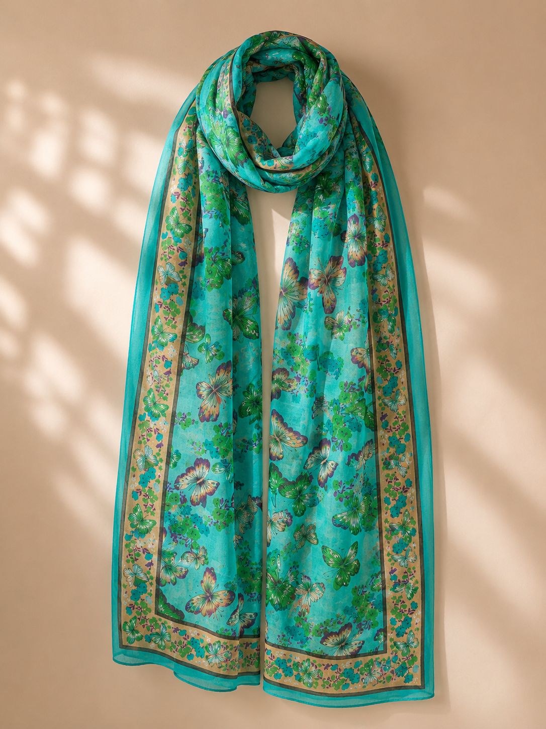 Lenço de Seda Retangular Estampado