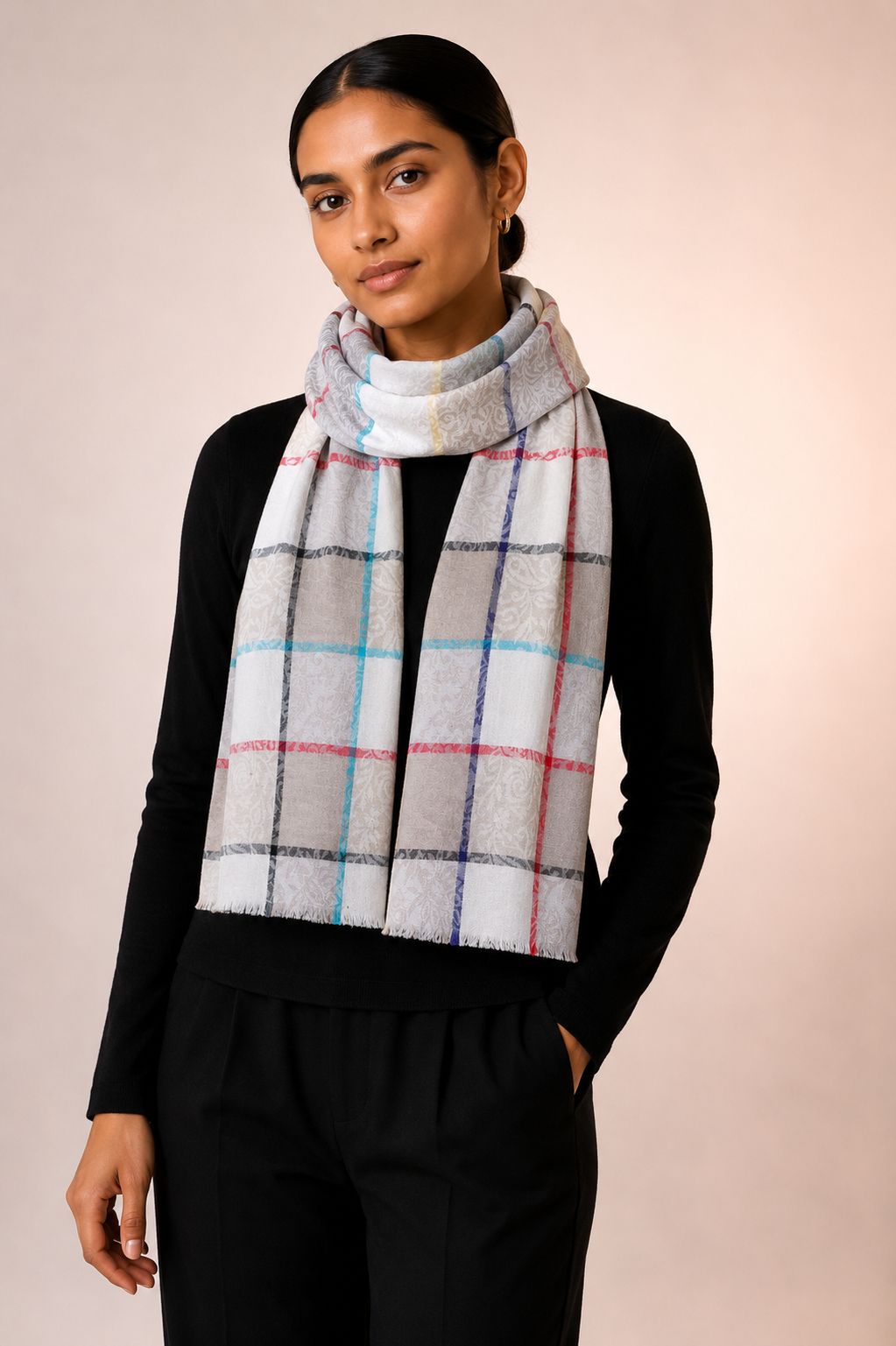 Pashmina Cashmere Premium Xadrez