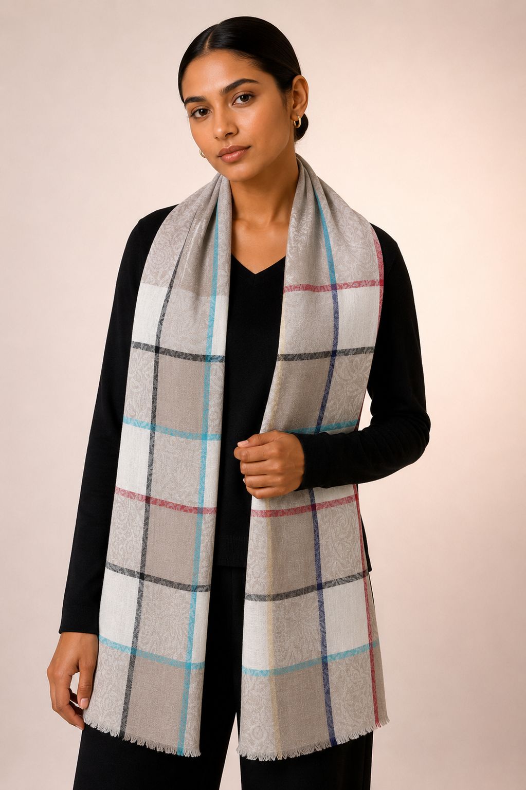 Pashmina Cashmere Premium Xadrez