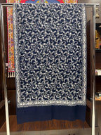 Pashmina Cashmere Bordada com Fio Metálico