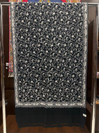Pashmina Cashmere Bordada com Fio Metálico