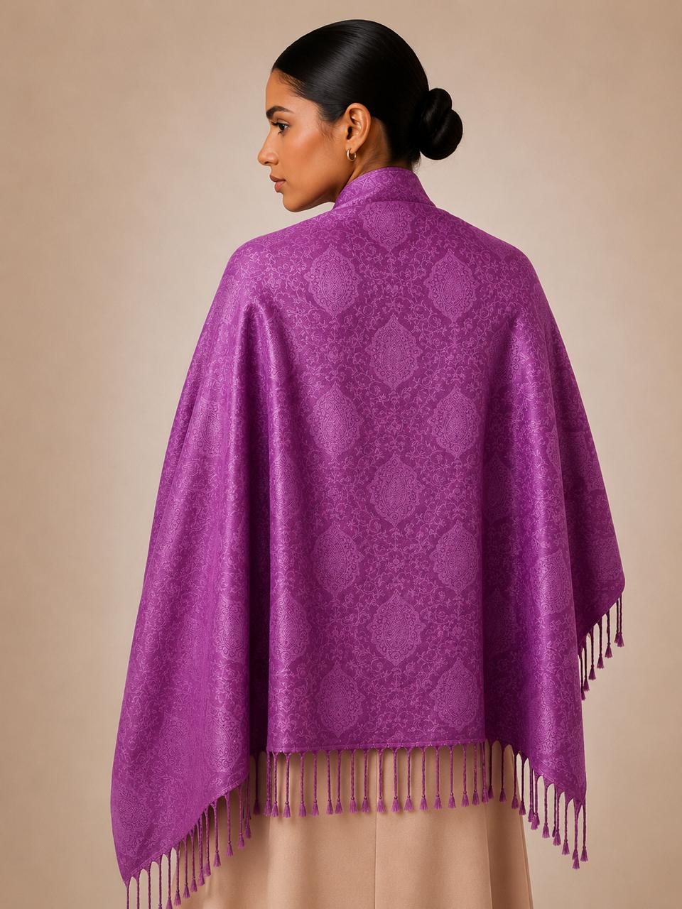 Pashmina 100% Seda com Franja