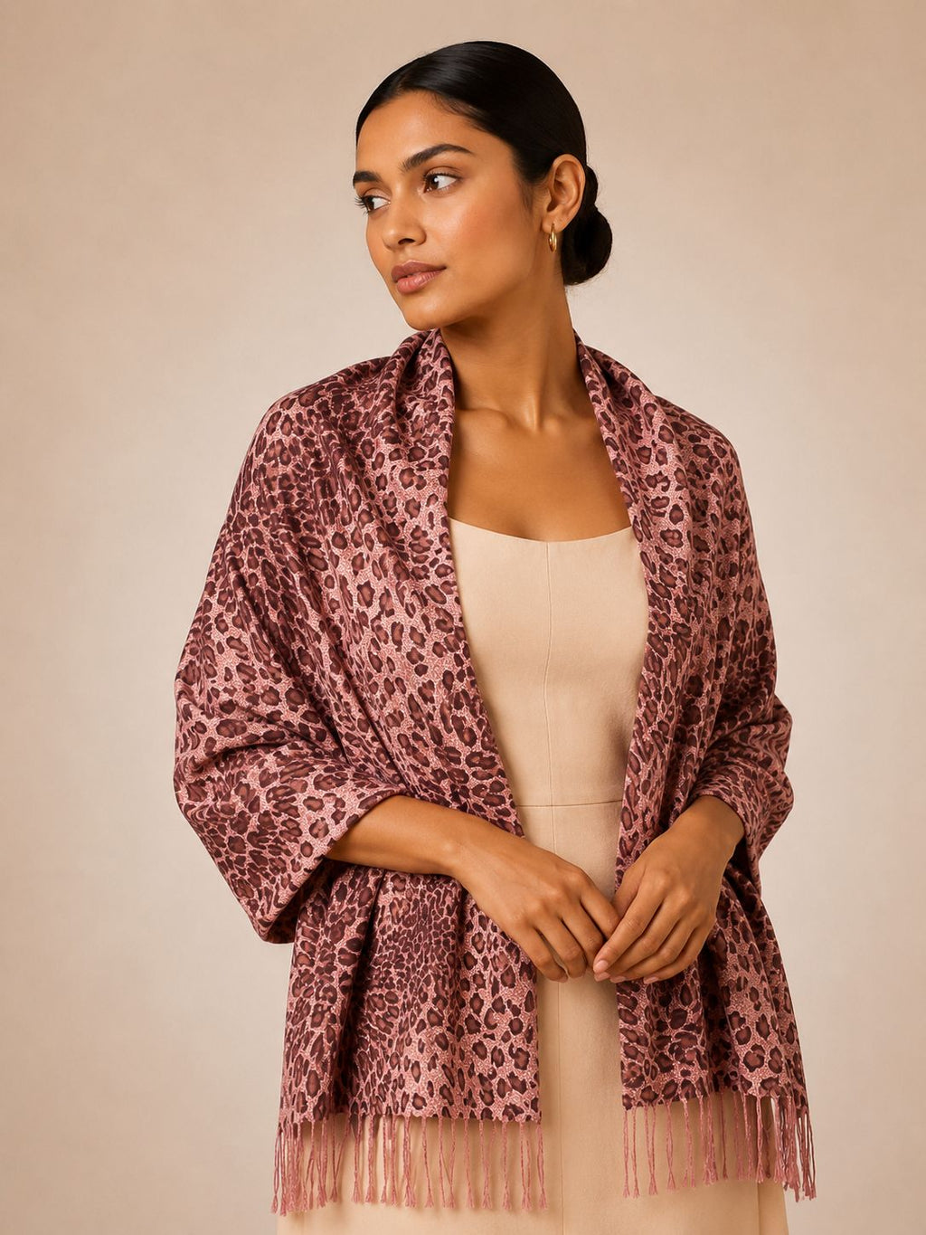 Pashmina 100% Seda com Franja