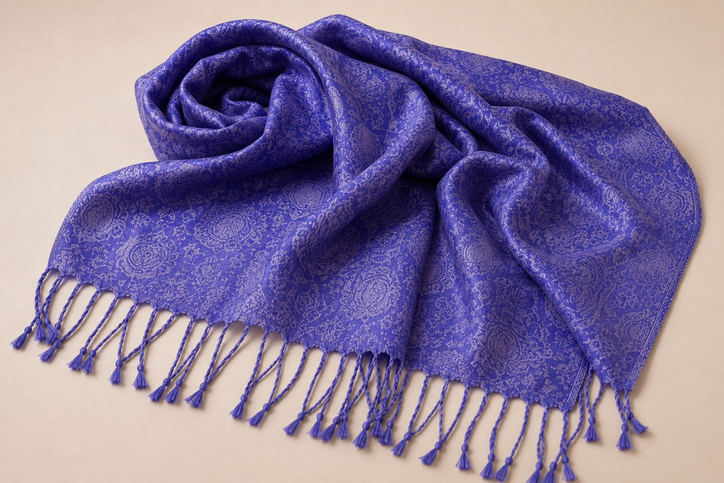 Pashmina 100% Seda com Franja