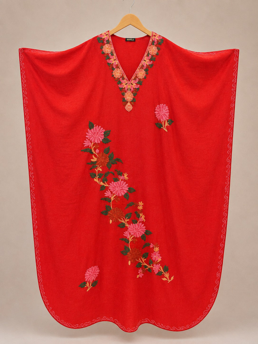 Kaftan Bordado – Vermelho Crisântemo Malva