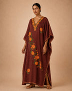 Kaftan Bordado – Terracota Floral Calêndula