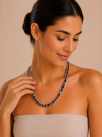 Colar Riviera Prata 925 com Safira Azul