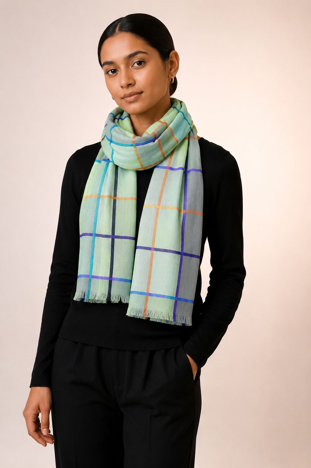Pashmina Cashmere Premium Xadrez