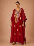 Kaftan Bordado – Vinho Floral Pavão