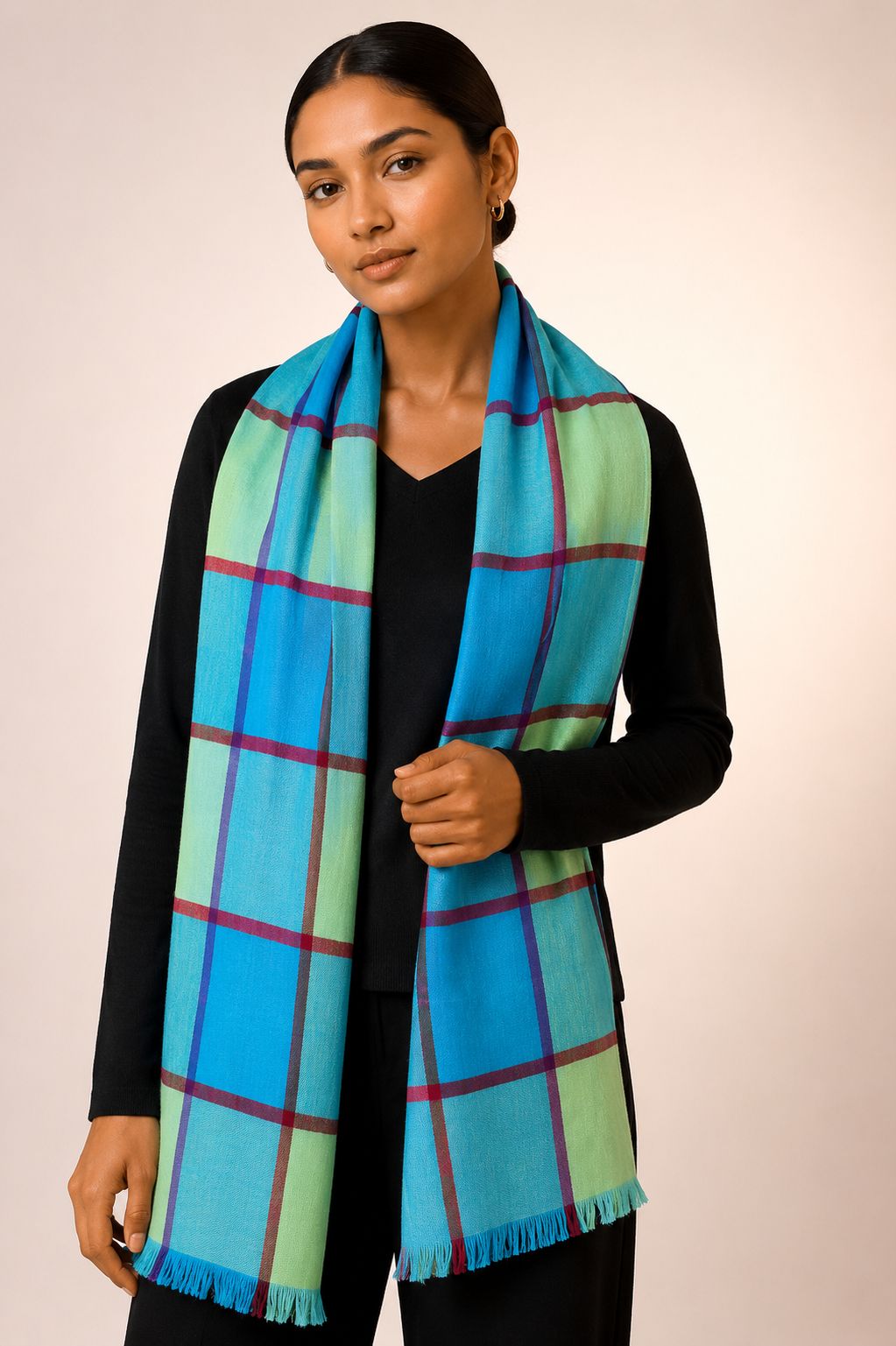 Pashmina Cashmere Premium Xadrez