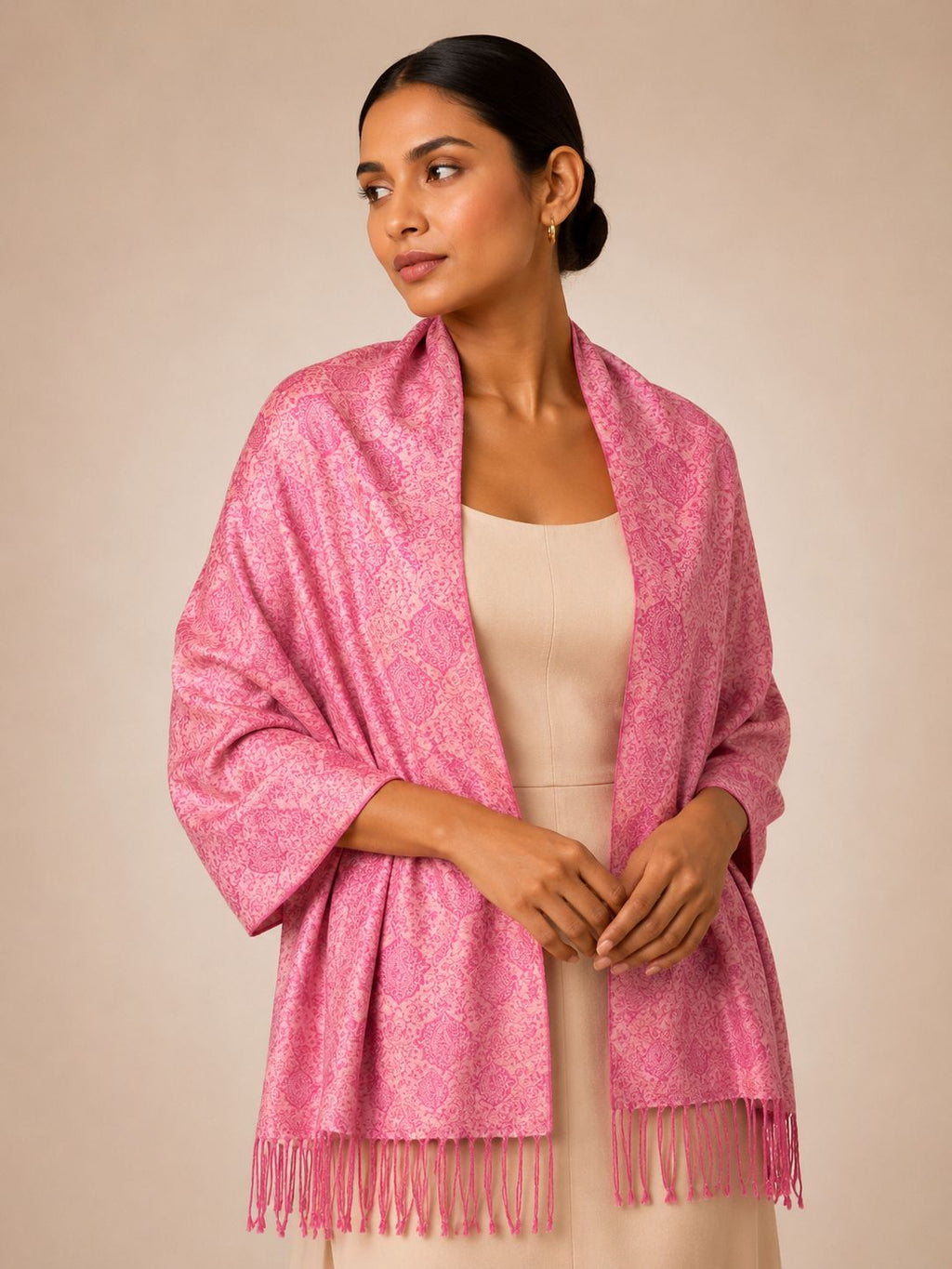 Pashmina 100% Seda com Franja