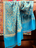 Pashmina Cashmere Bordada com Fio Metálico