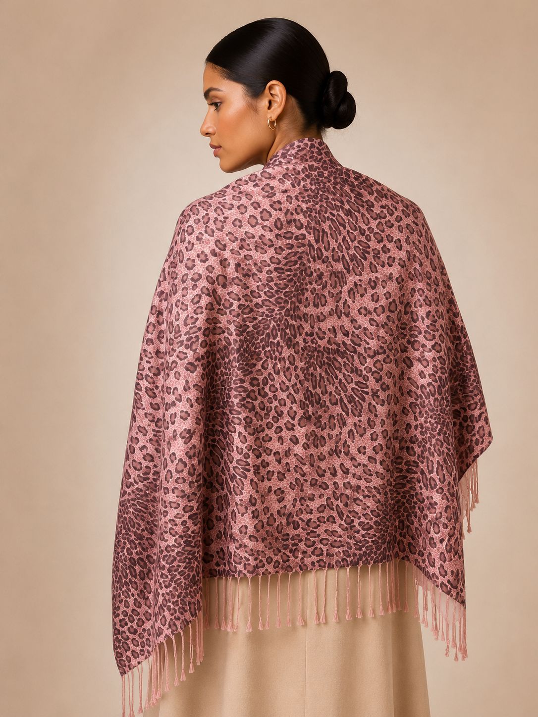 Pashmina 100% Seda com Franja