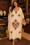 Kaftan de Algodão Bordado