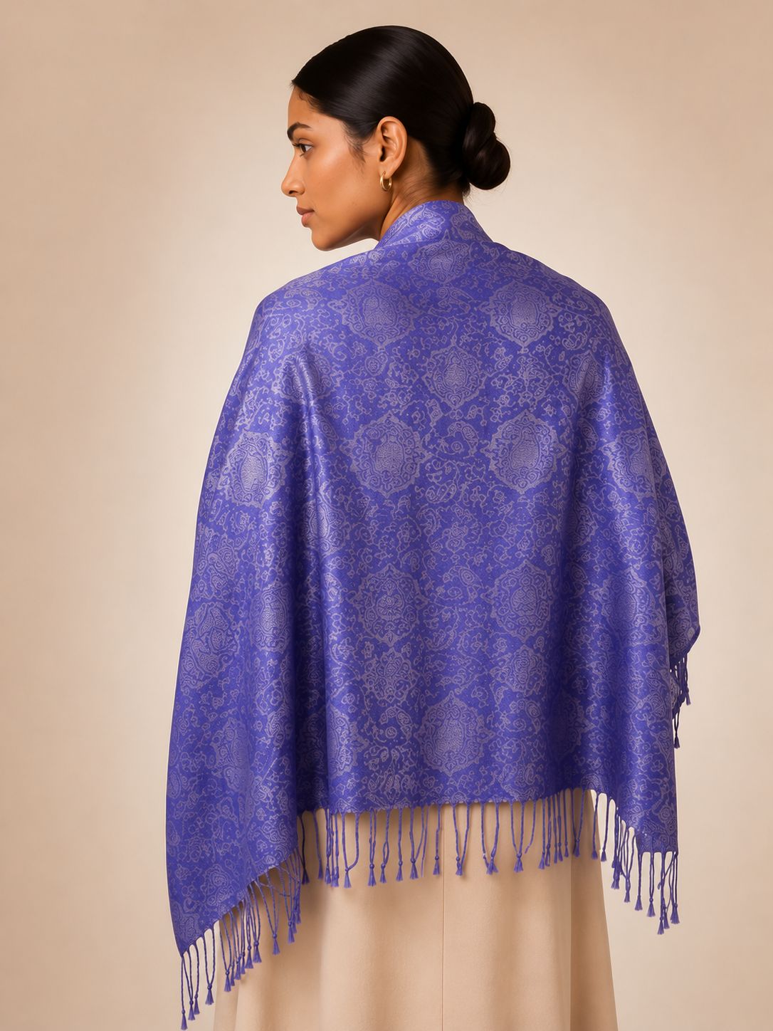 Pashmina 100% Seda com Franja