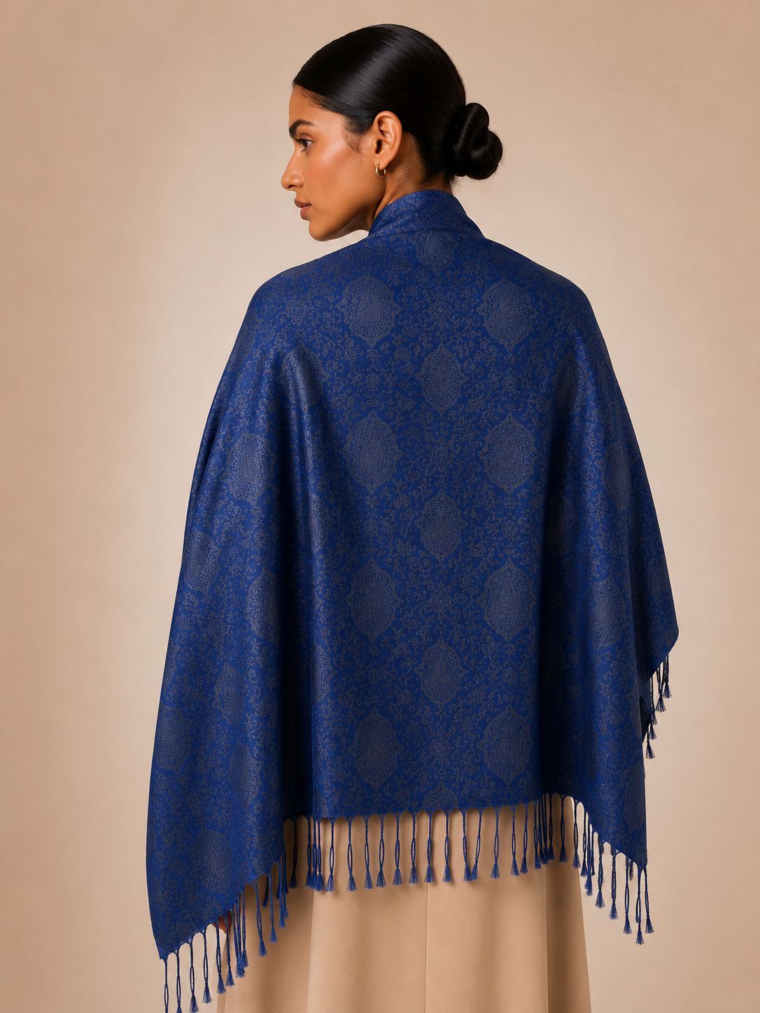 Pashmina 100% Seda com Franja