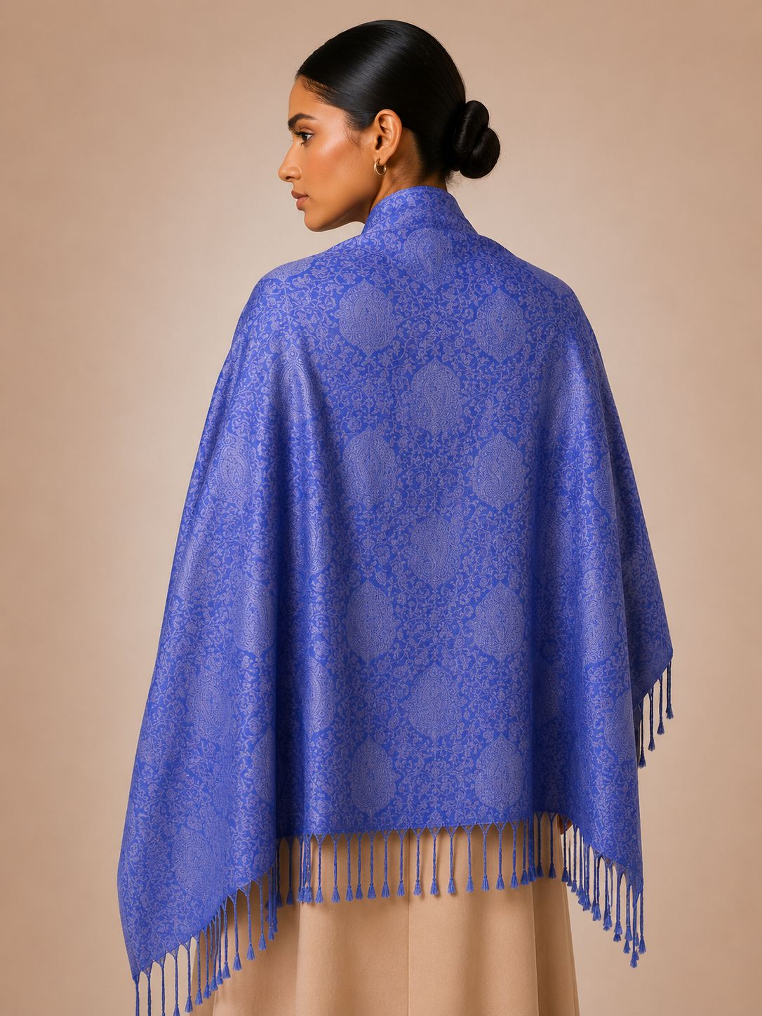 Pashmina 100% Seda com Franja