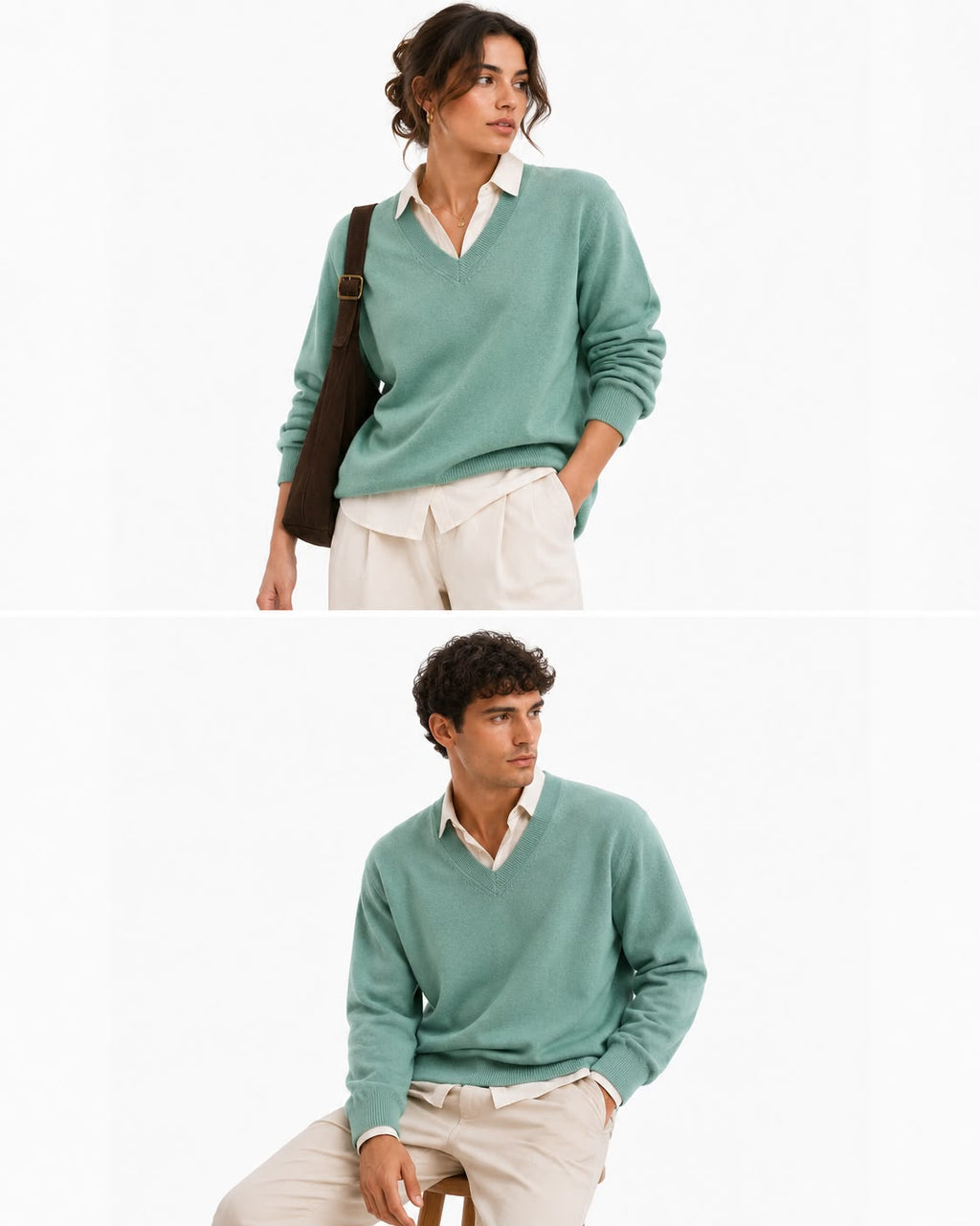 Suéter 100%lã de cashmere.gola redonda. Unissex. Tamanho único