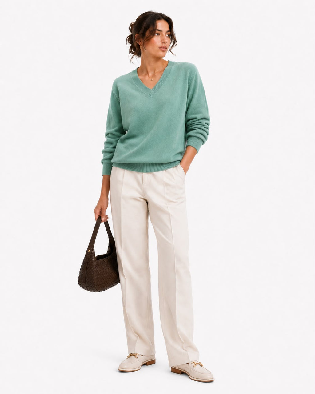 Suéter 100%lã de cashmere.gola redonda. Unissex. Tamanho único