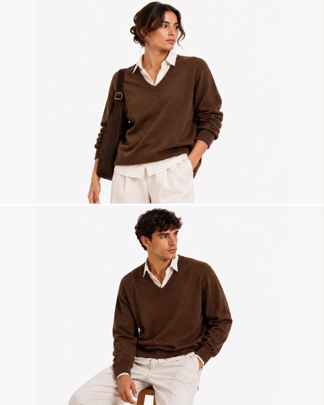 Suéter 100%lã de cashmere.gola redonda. Unissex. Tamanho único
