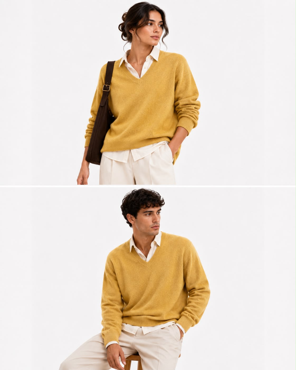 Suéter 100%lã de cashmere.gola redonda. Unissex. Tamanho único