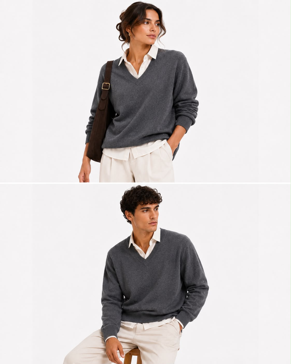 Suéter 100%lã de cashmere.gola redonda. Unissex. Tamanho único