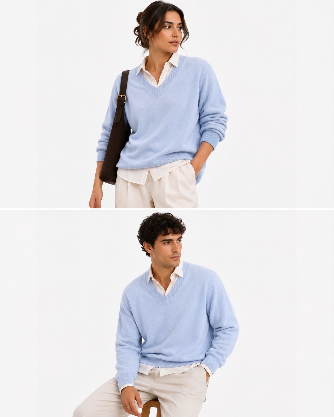 Suéter 100%lã de cashmere.gola redonda. Unissex. Tamanho único