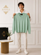 Suéter 100%lã de cashmere.gola redonda. Unissex. Tamanho único