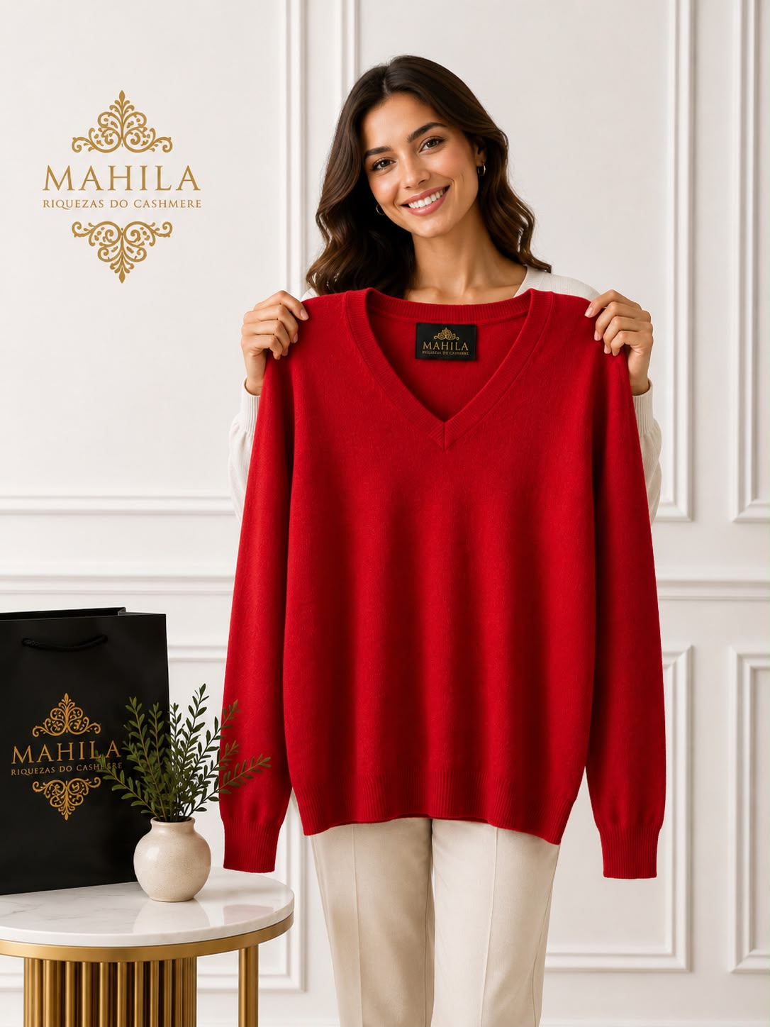 Suéter 100%lã de cashmere.gola redonda. Unissex. Tamanho único