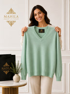 Suéter 100%lã de cashmere.gola redonda. Unissex. Tamanho único