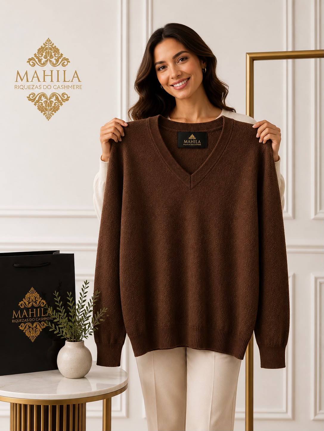 Suéter 100%lã de cashmere.gola redonda. Unissex. Tamanho único