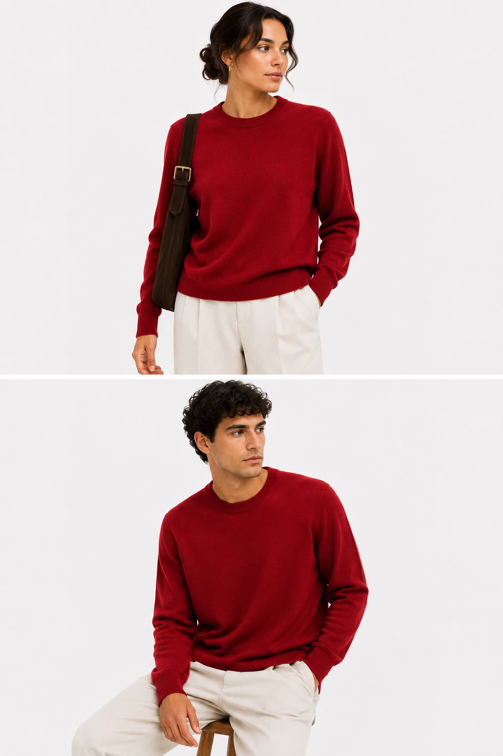 Suéter 100%lã de cashmere.gola redonda. Unissex. Tamanho único