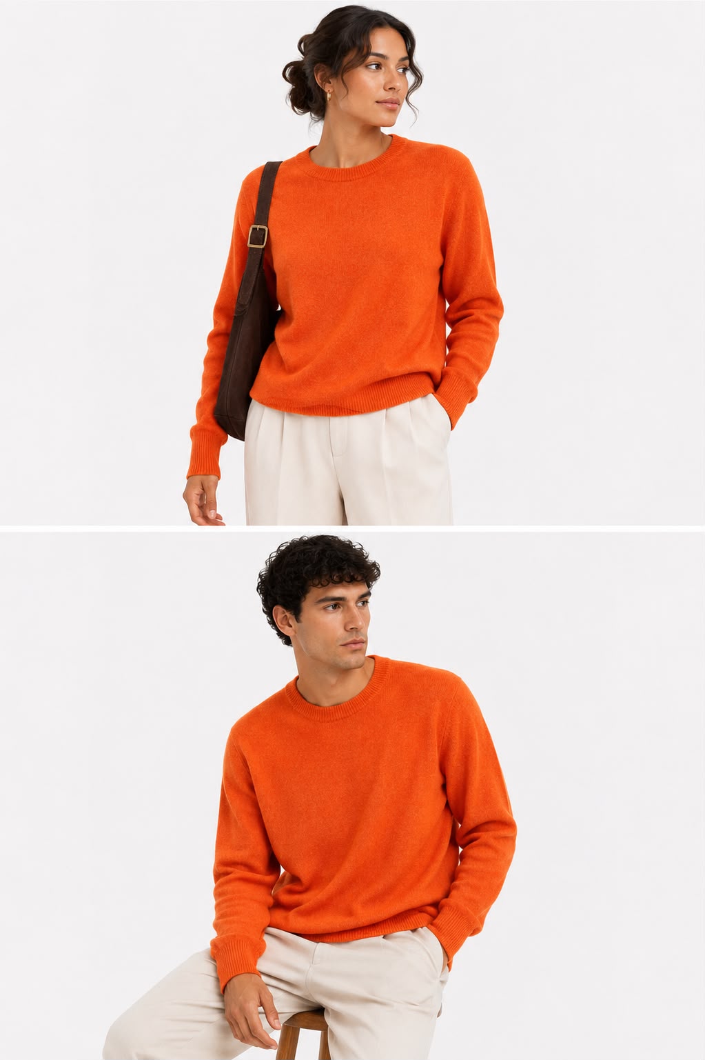 Suéter 100%lã de cashmere.gola redonda. Unissex. Tamanho único