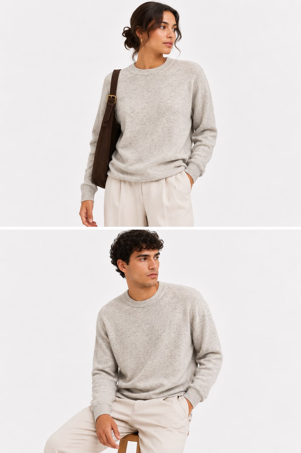 Suéter 100%lã de cashmere.gola redonda. Unissex. Tamanho único