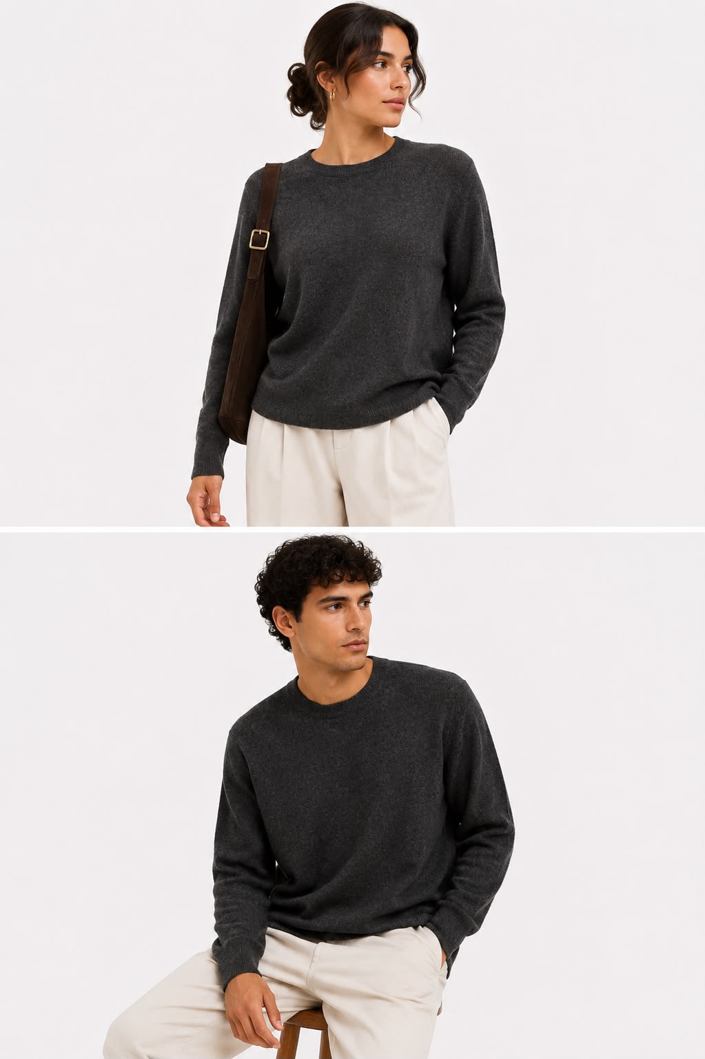 Suéter 100%lã de cashmere.gola redonda. Unissex. Tamanho único