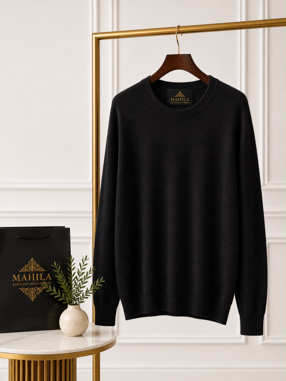Suéter de Cashmere Gola Redonda