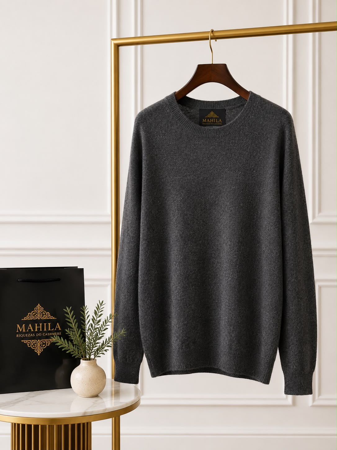 Suéter de Cashmere Gola Redonda