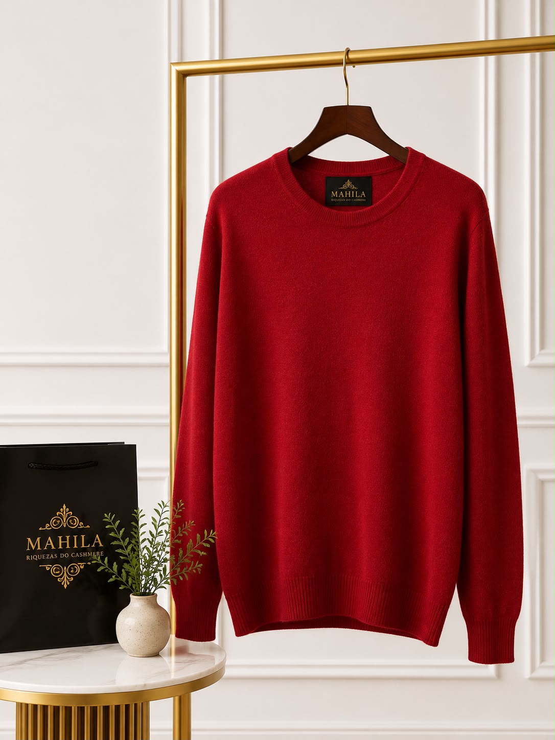 Suéter de Cashmere Gola Redonda
