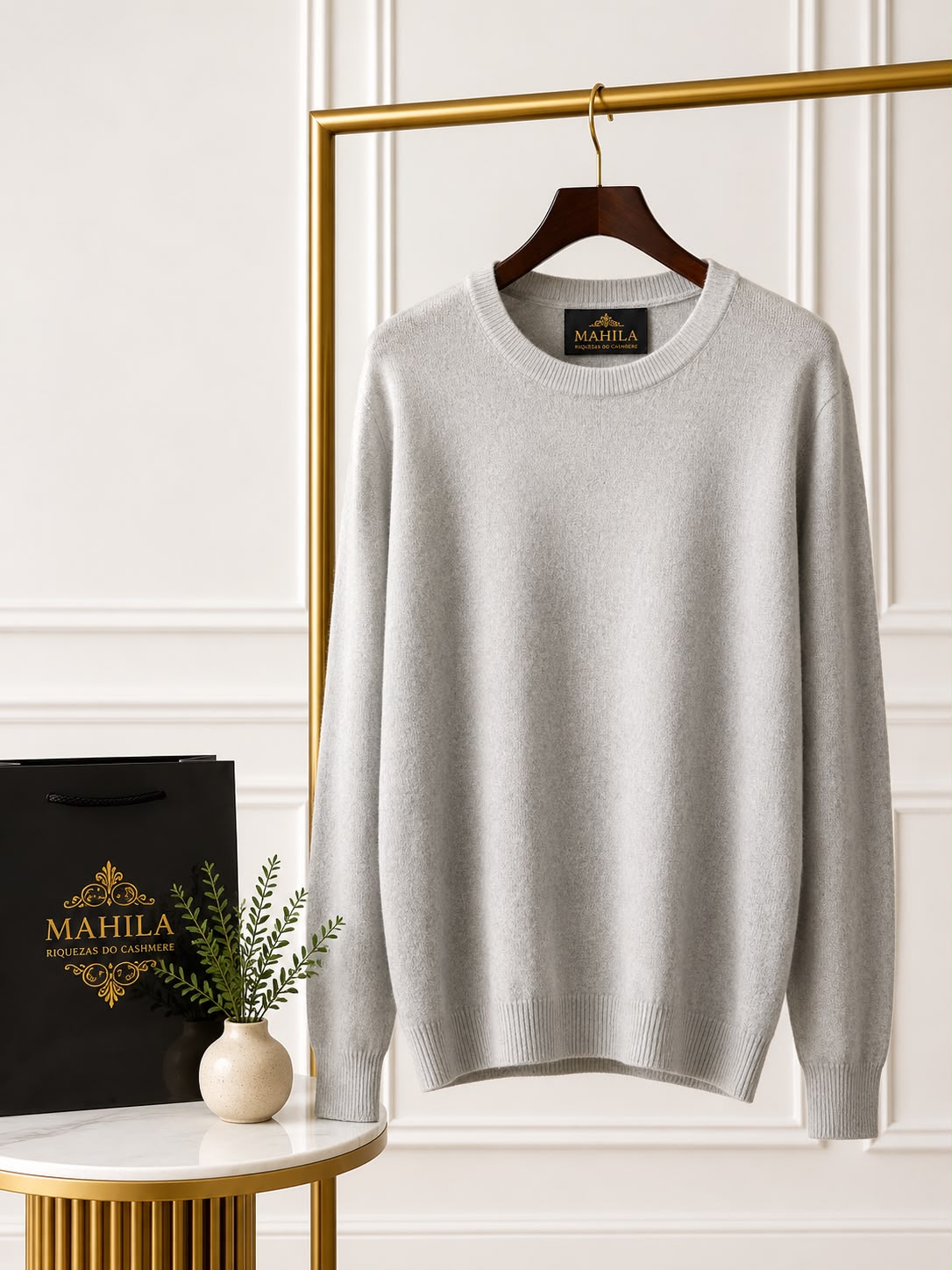 Suéter de Cashmere Gola Redonda