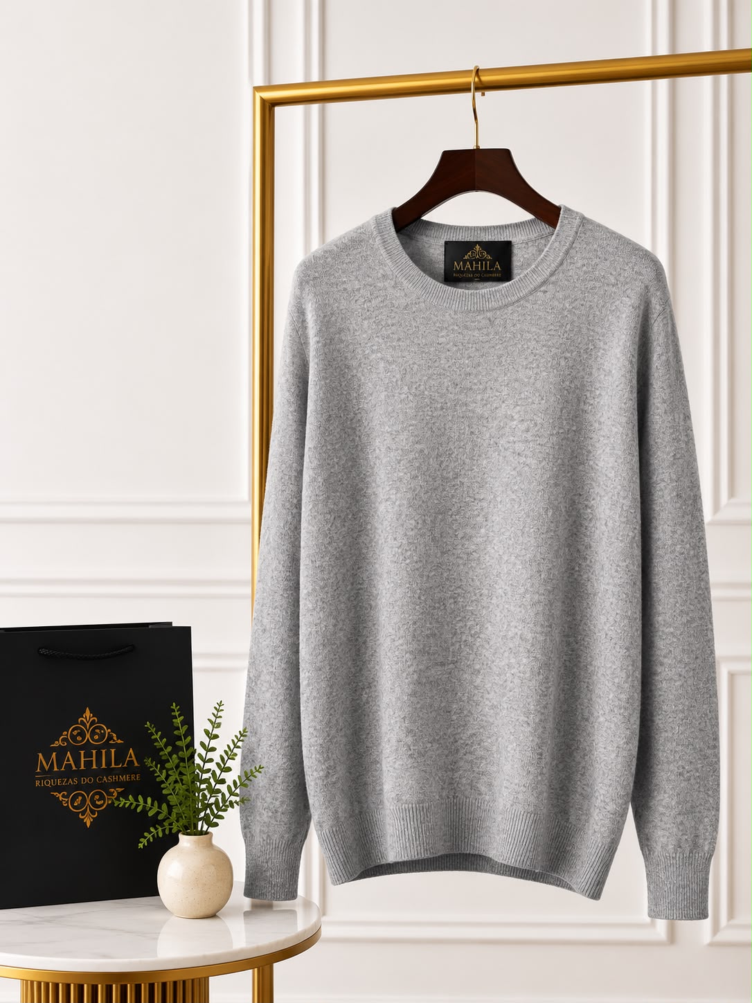 Suéter de Cashmere Gola Redonda