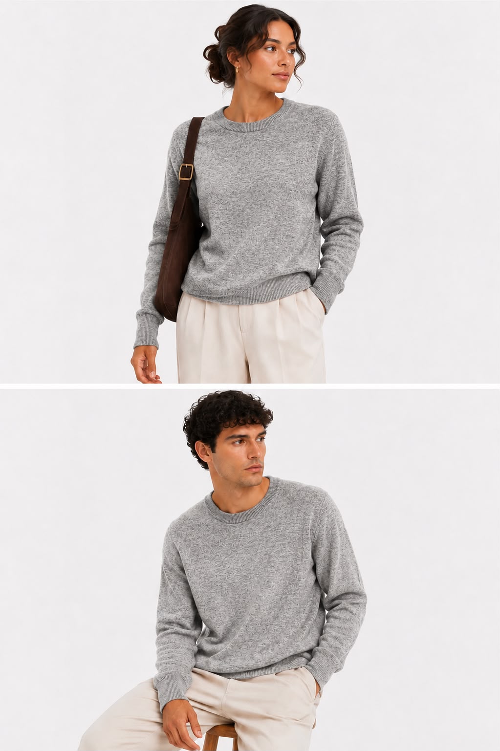 Suéter de Cashmere Gola Redonda