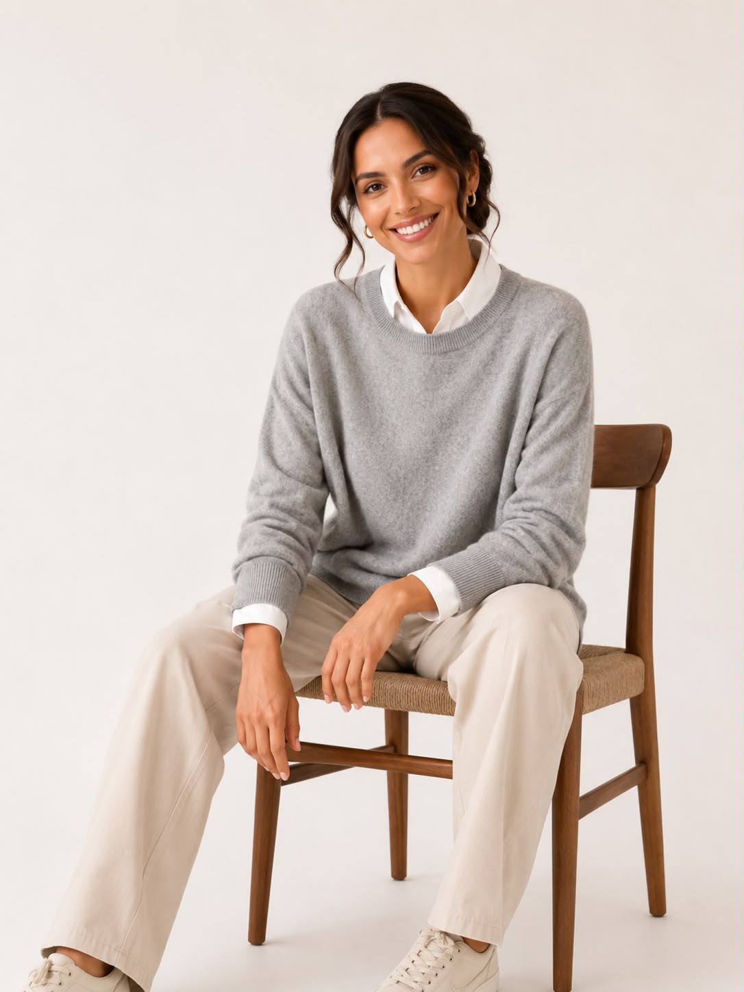 Suéter de Cashmere Gola Redonda
