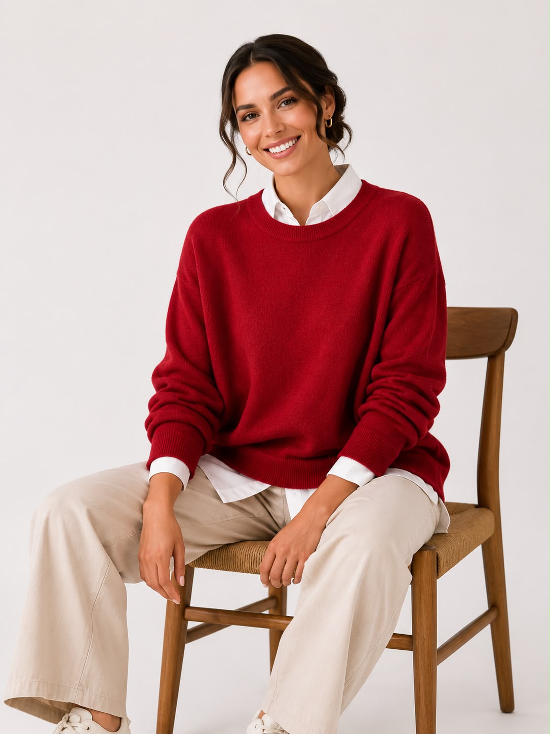 Suéter de Cashmere Gola Redonda