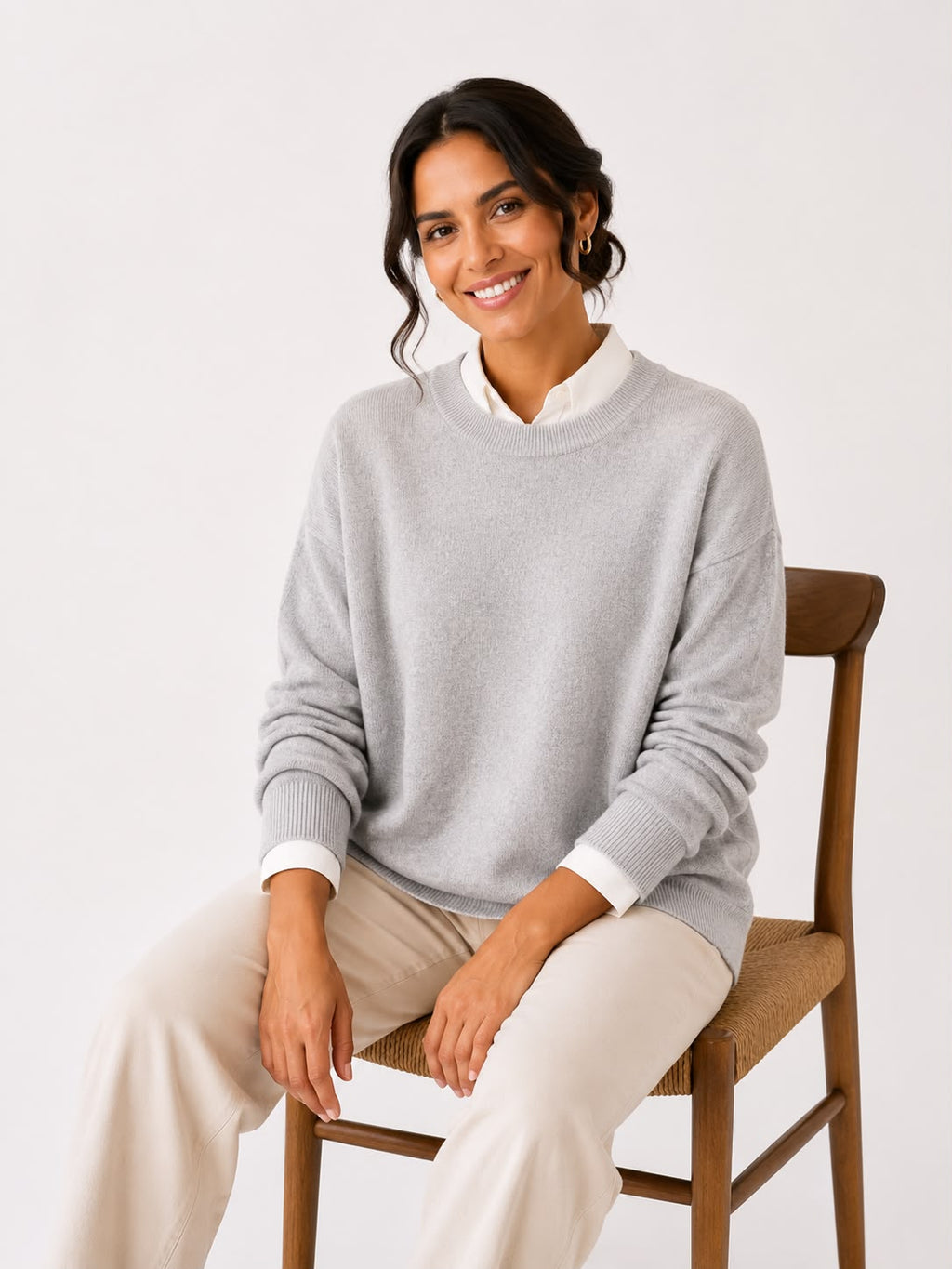 Suéter de Cashmere Gola Redonda
