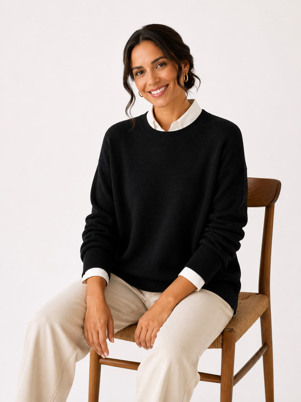 Suéter de Cashmere Gola Redonda